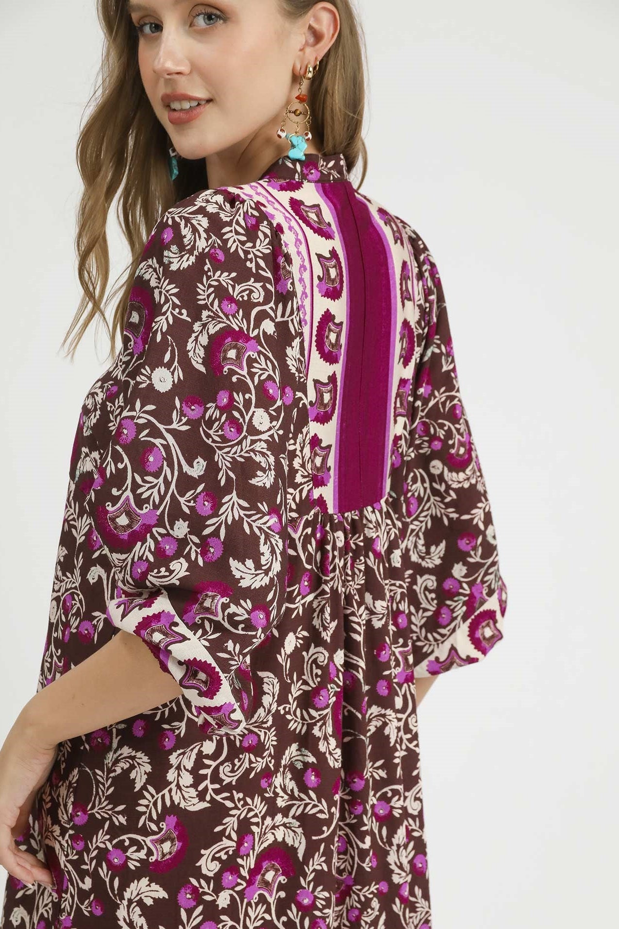 Border Print Midi Dress