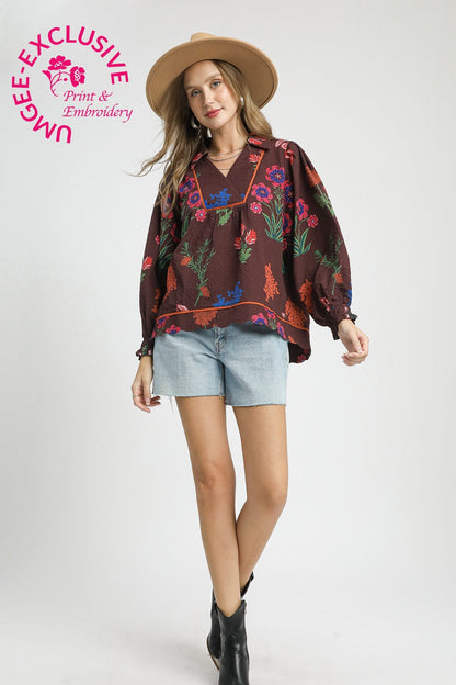 Floral Textured Blouse