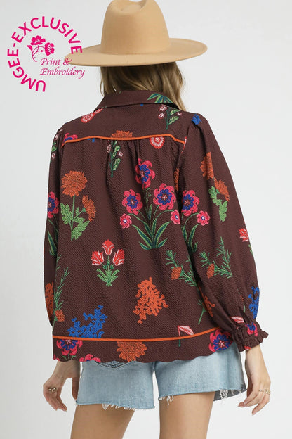 Floral Textured Blouse