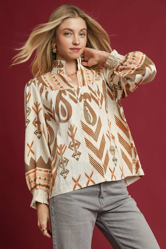 Boho Print Blouse