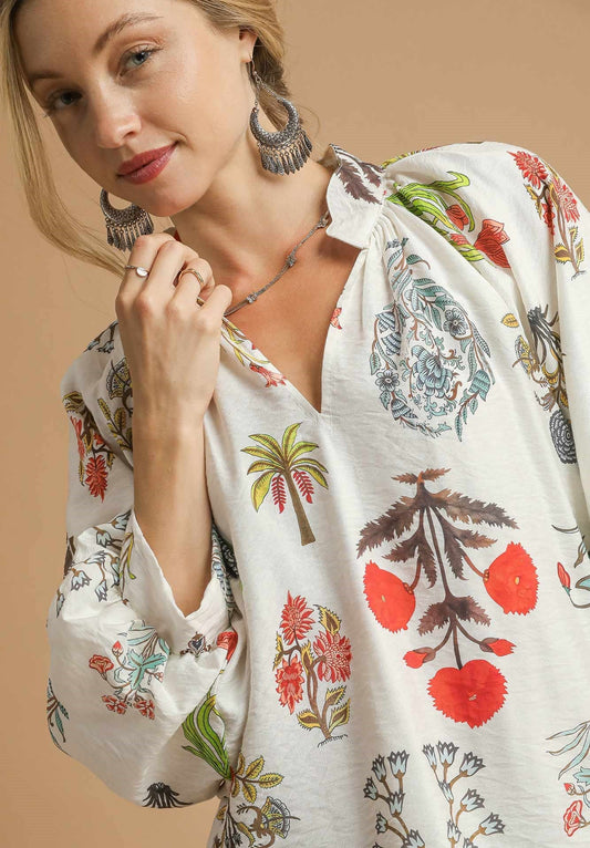Scallop Floral Blouse