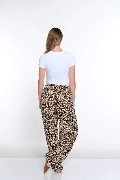 Shirred Waist Wide Leg Pant