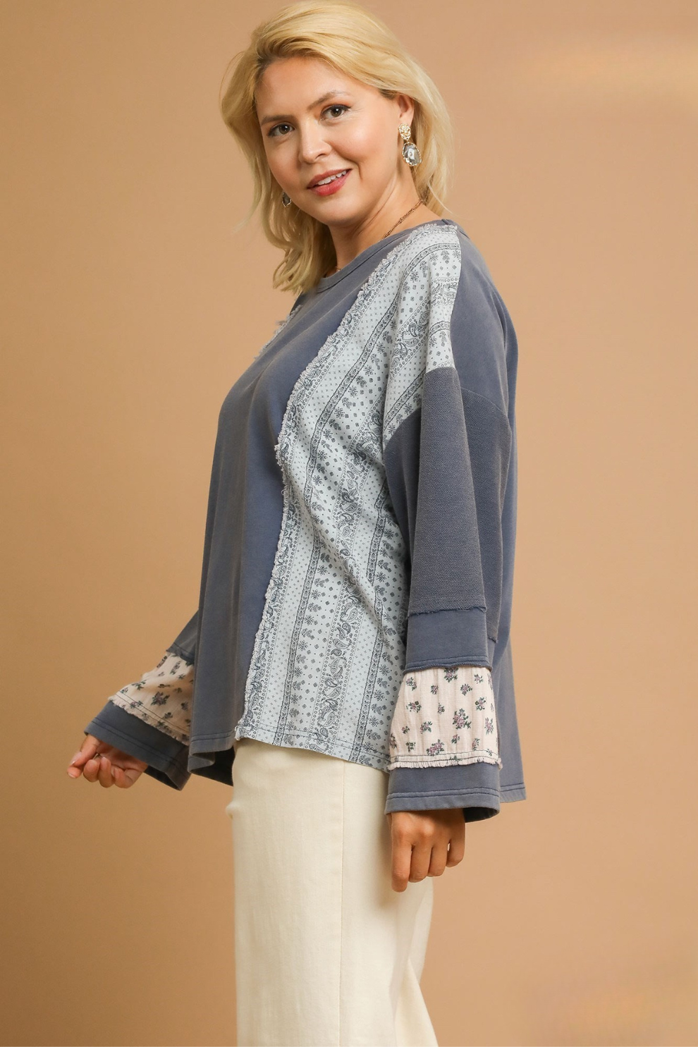 Patchwork Terry Pullover