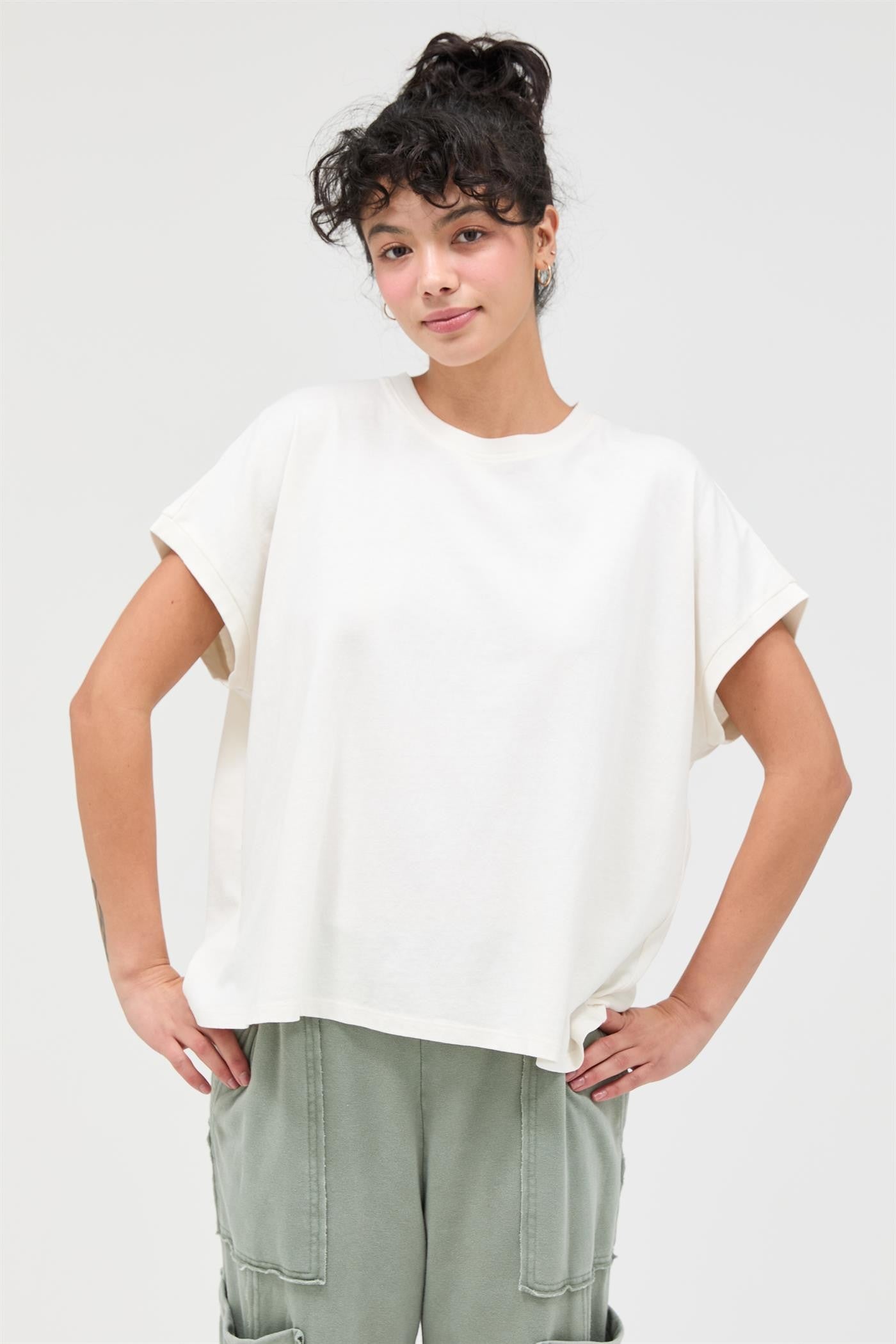 Cap Sleeve Mineral Wash Tee