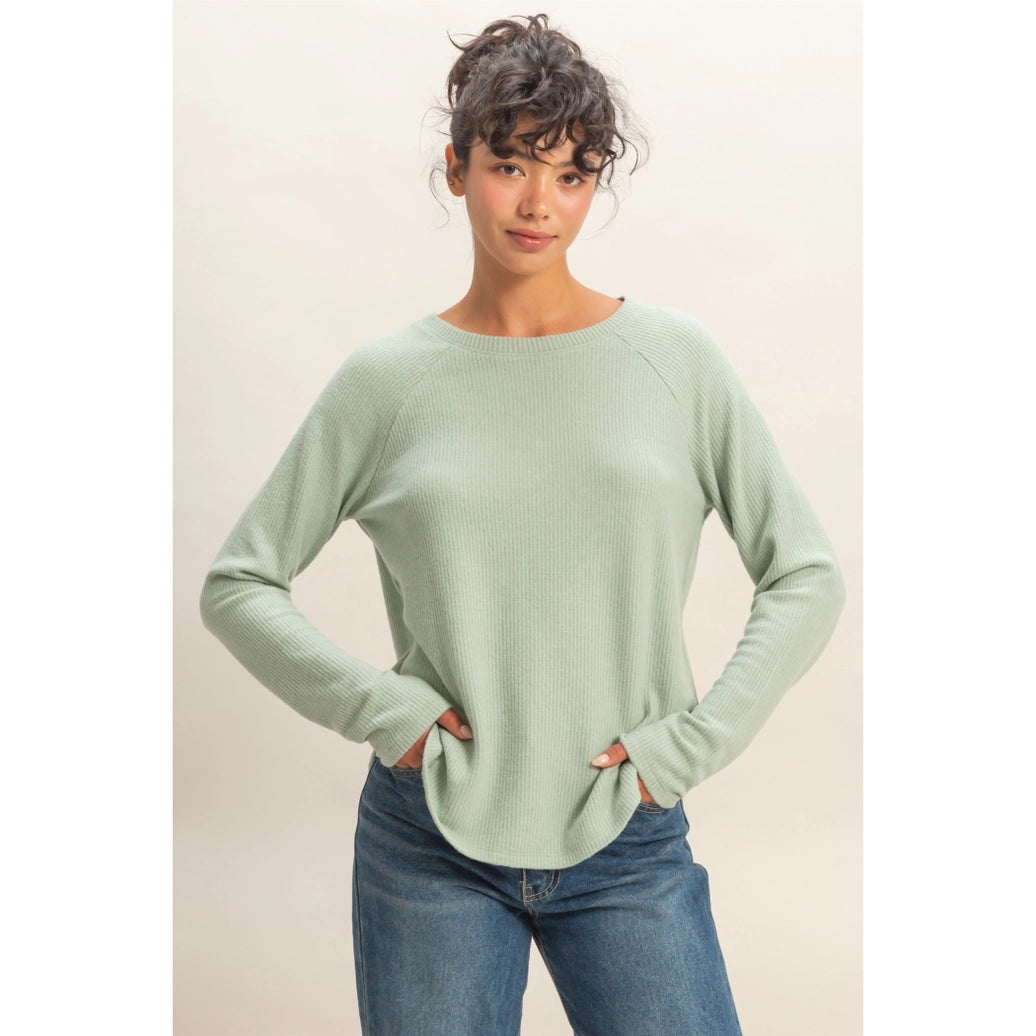 Waffle Raglan Long Sleeve