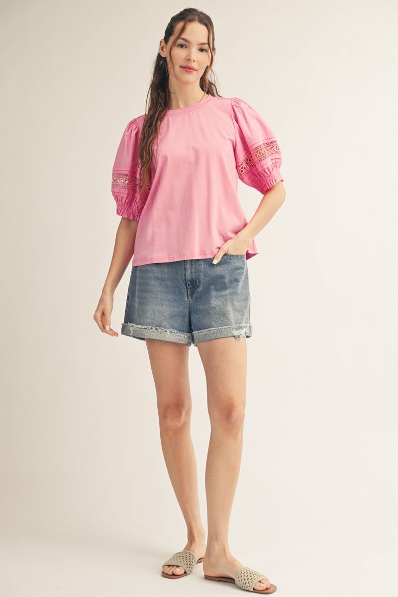 Eyelet Lace Pullover Top
