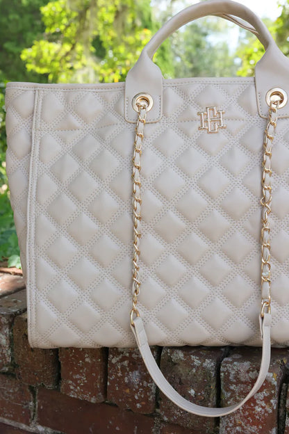 Melissa Tote Bag in Nude Quilted DQ