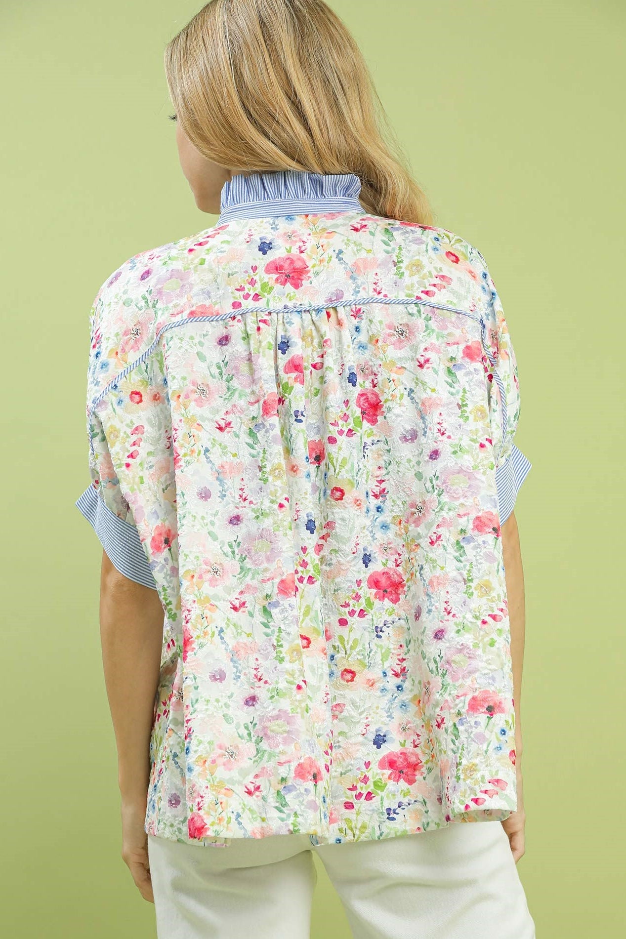 Jacquard Floral Button Down
