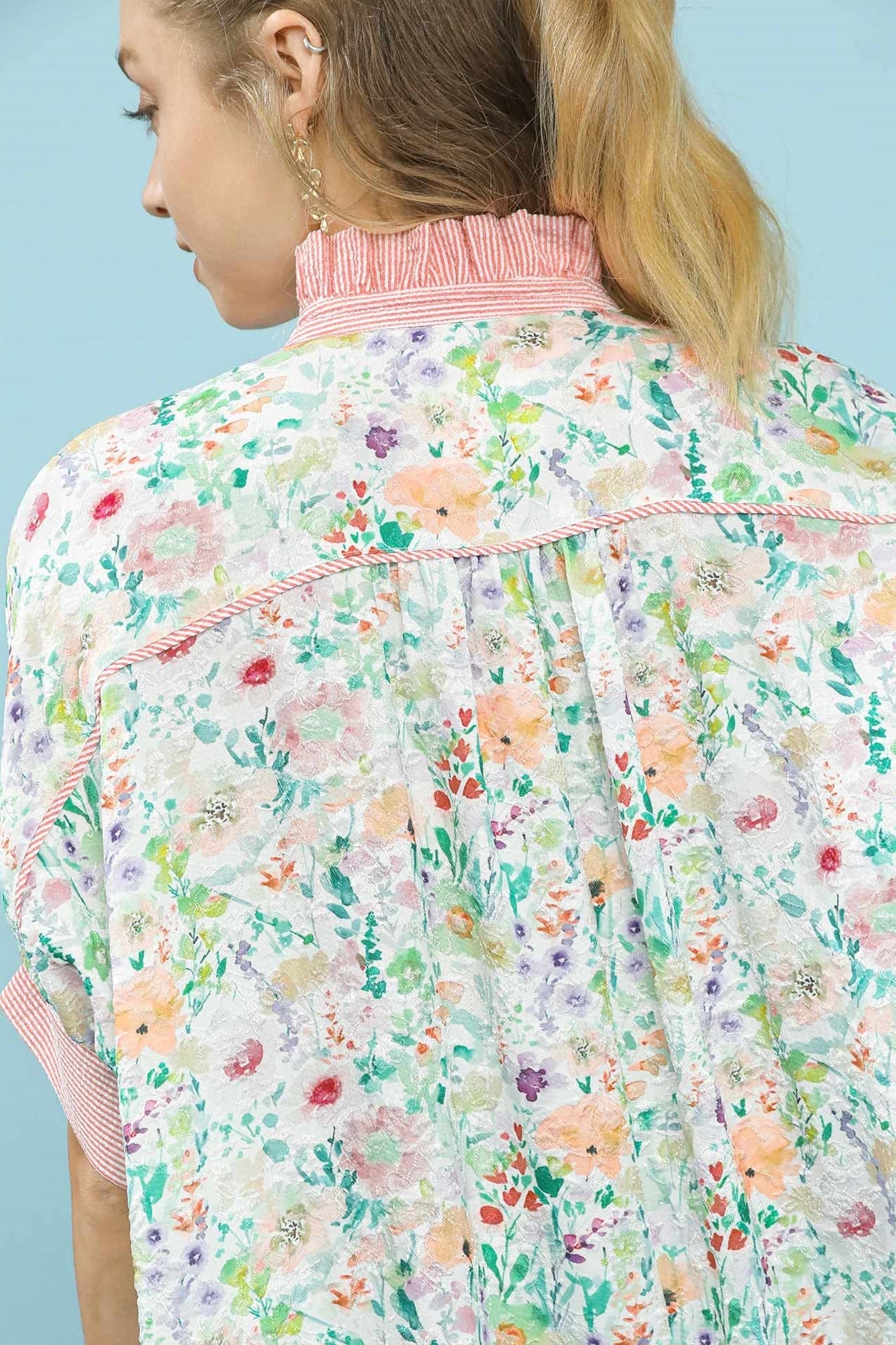 Jacquard Floral Button Down