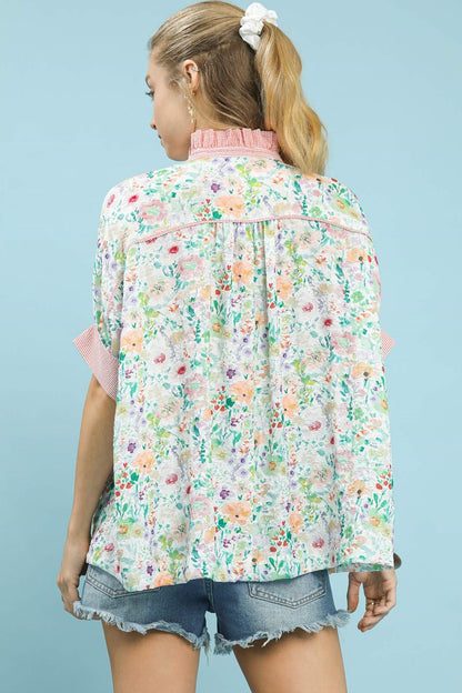 Jacquard Floral Button Down