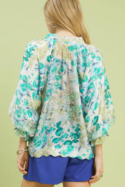 Watercolor Floral Blouse