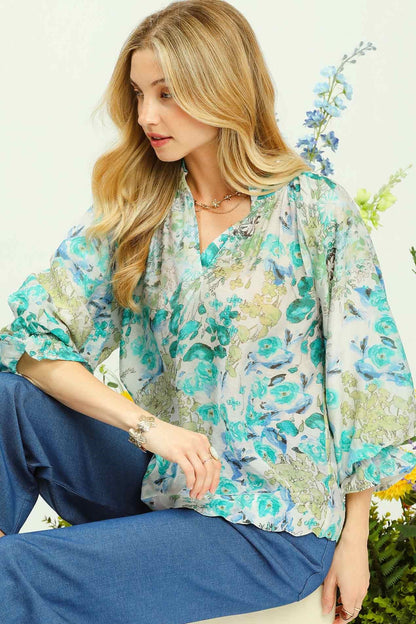 Watercolor Floral Blouse