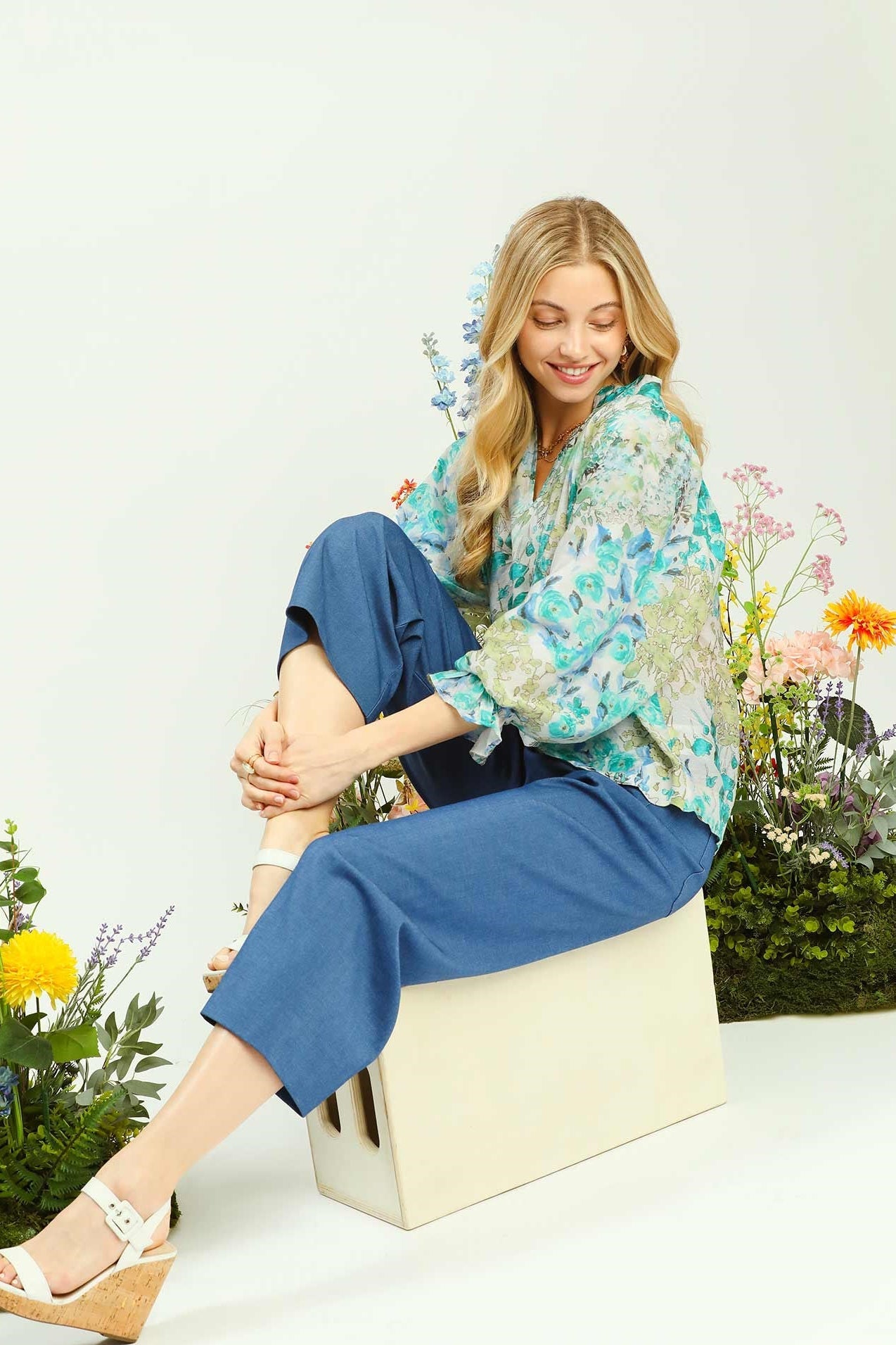 Watercolor Floral Blouse