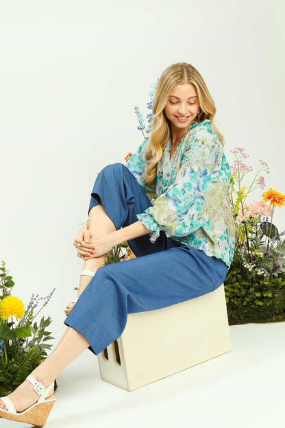 Watercolor Floral Blouse