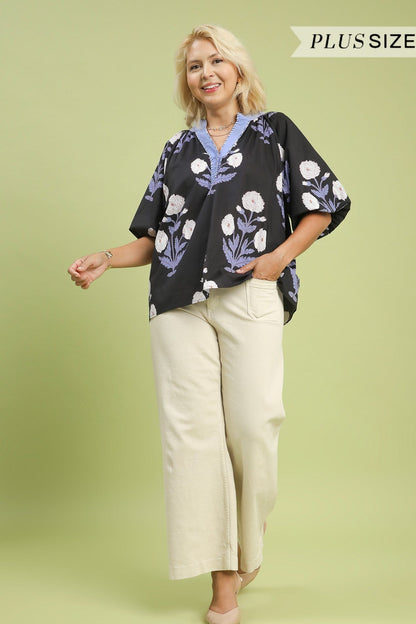 Floral Puff Sleeve Top