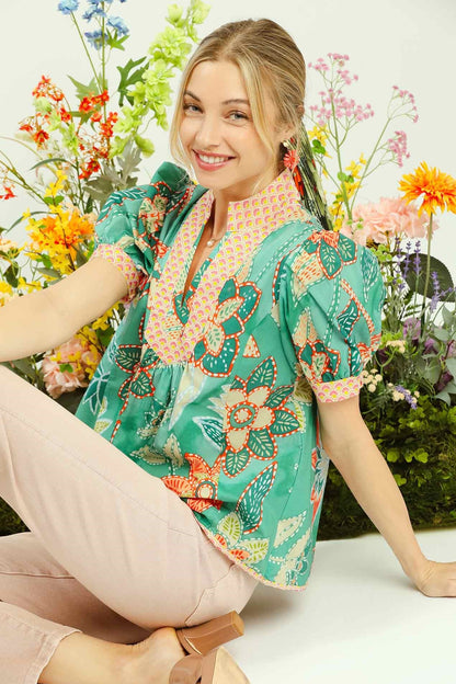 Patchwork Floral Blouse