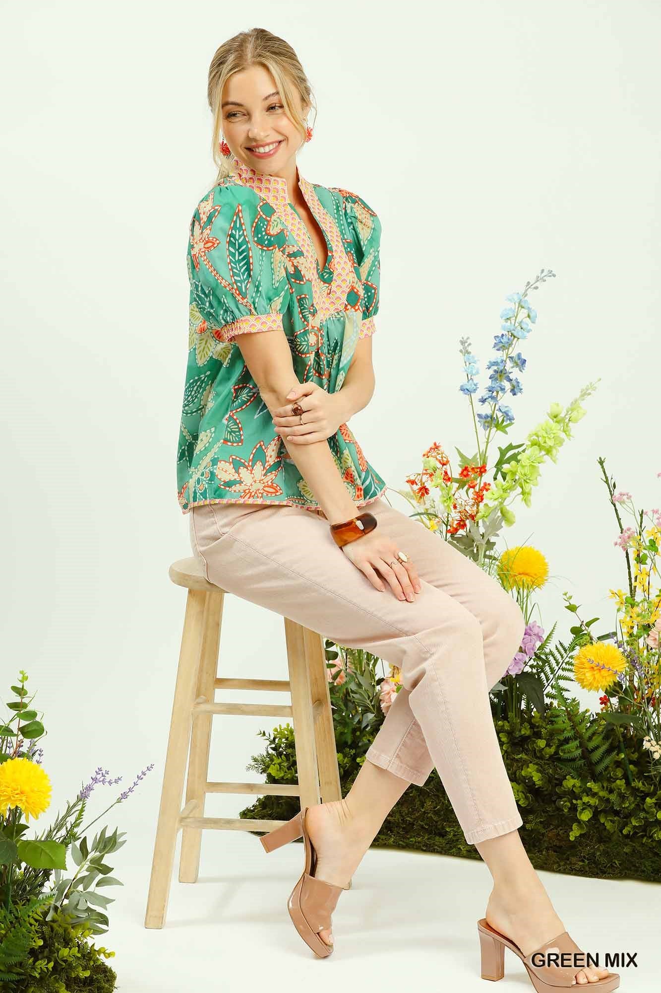 Patchwork Floral Blouse