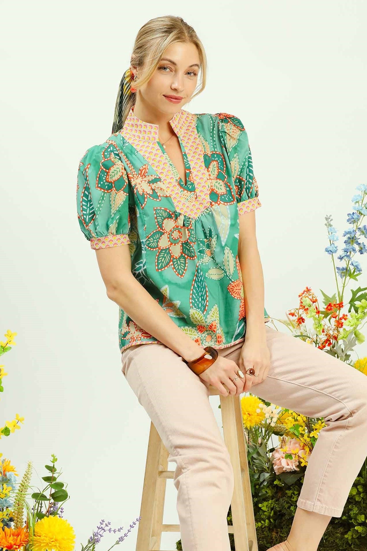 Patchwork Floral Blouse