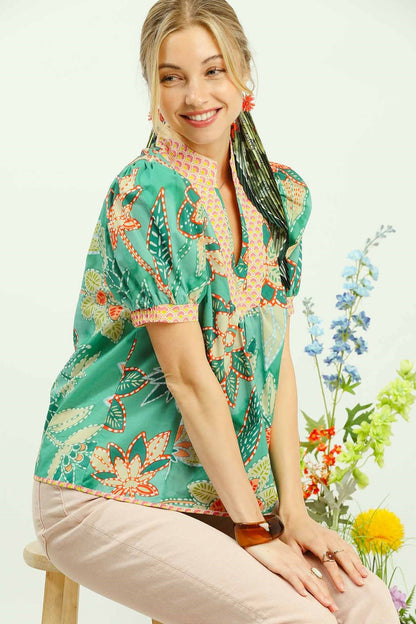 Patchwork Floral Blouse