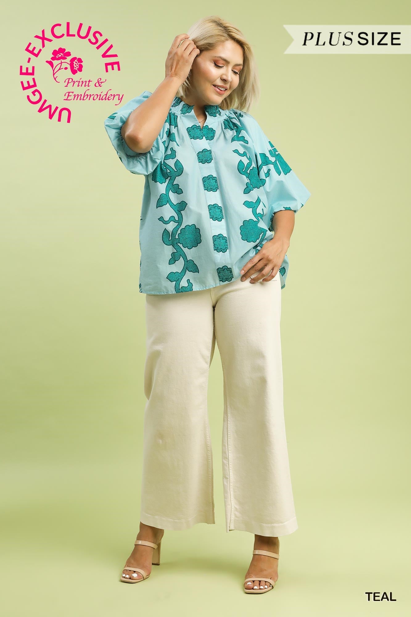 Wide Sleeve Floral Top