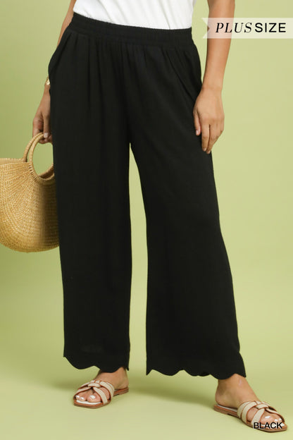 Linen Scallop Pants