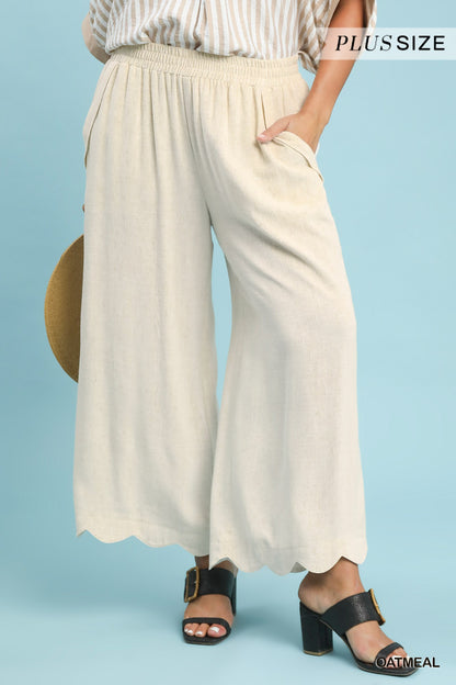 Linen Scallop Pants