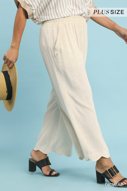 Linen Scallop Pants