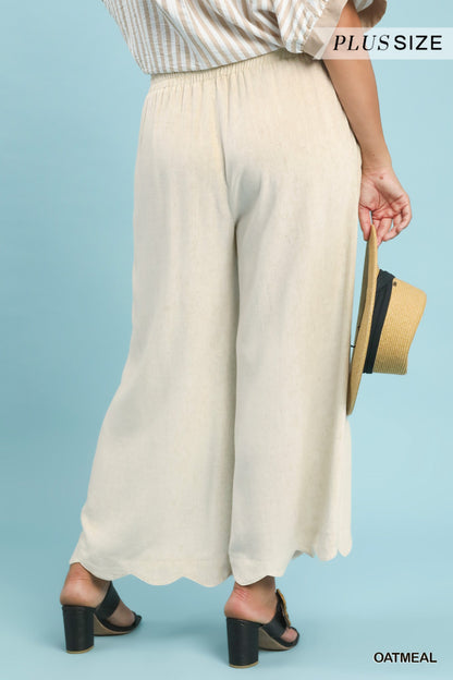 Linen Scallop Pants