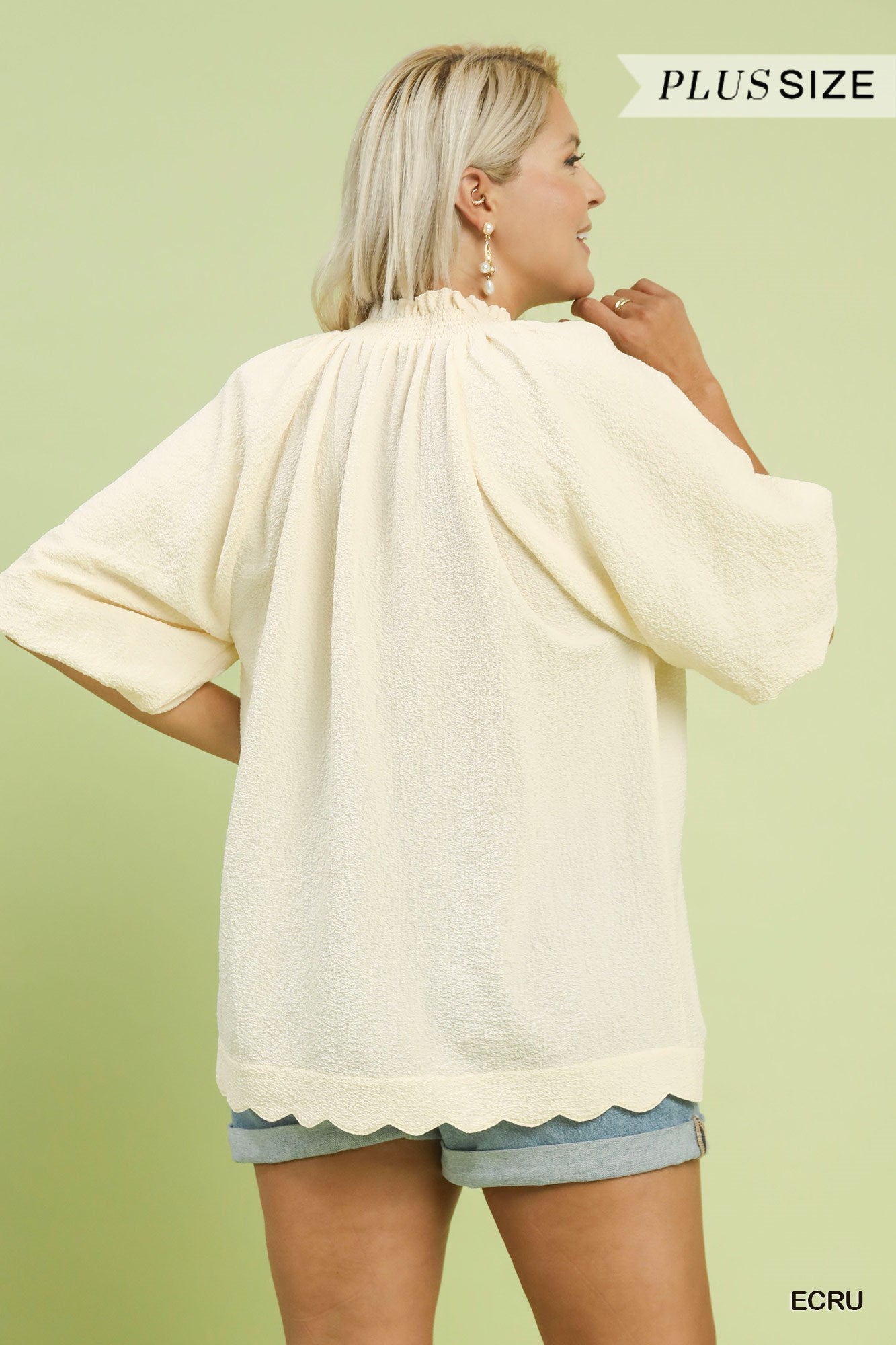 Scalloped Textured Blouse