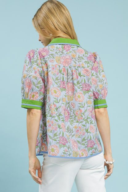 Floral Puff Sleeve Blouse