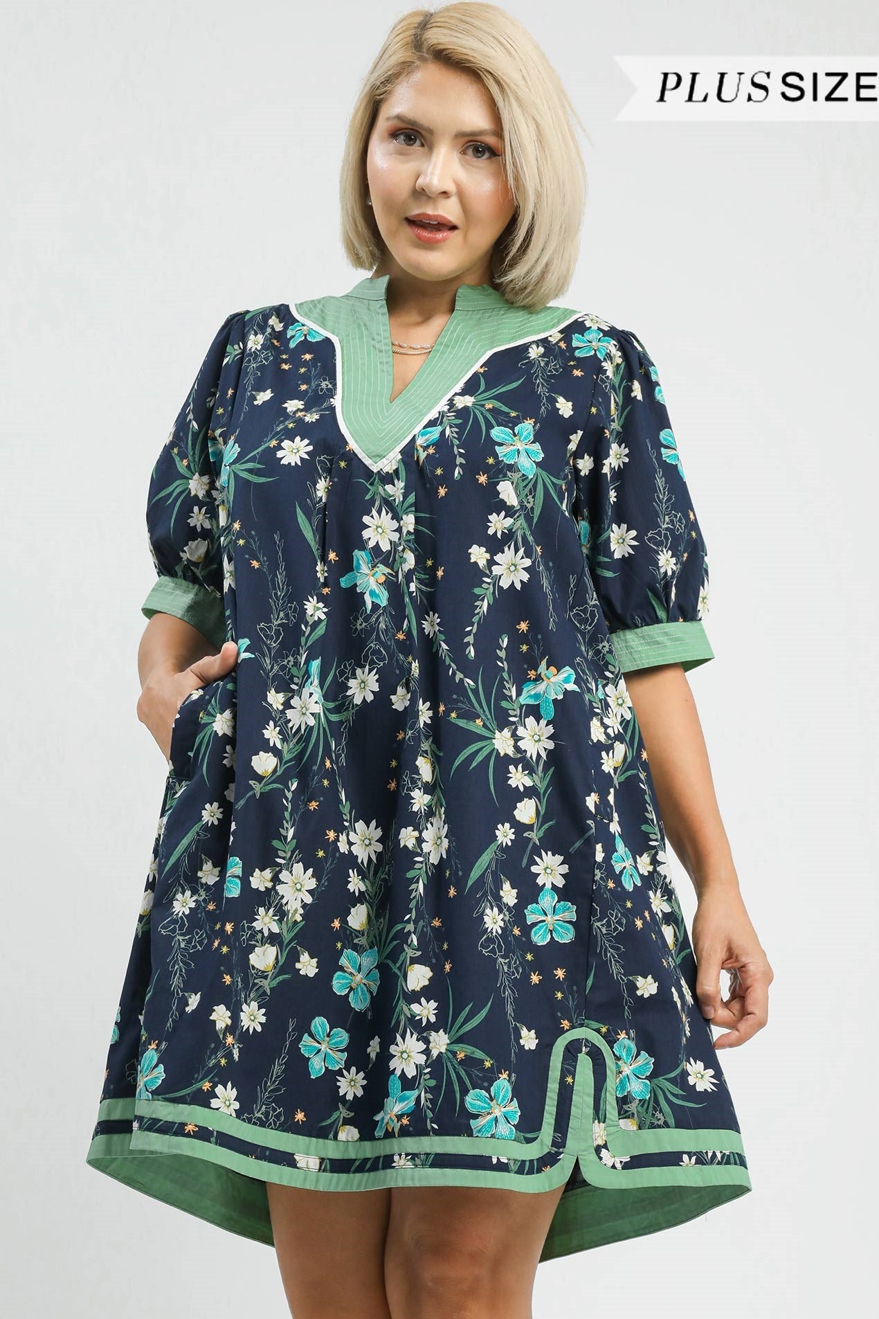 Floral Contrast Dress