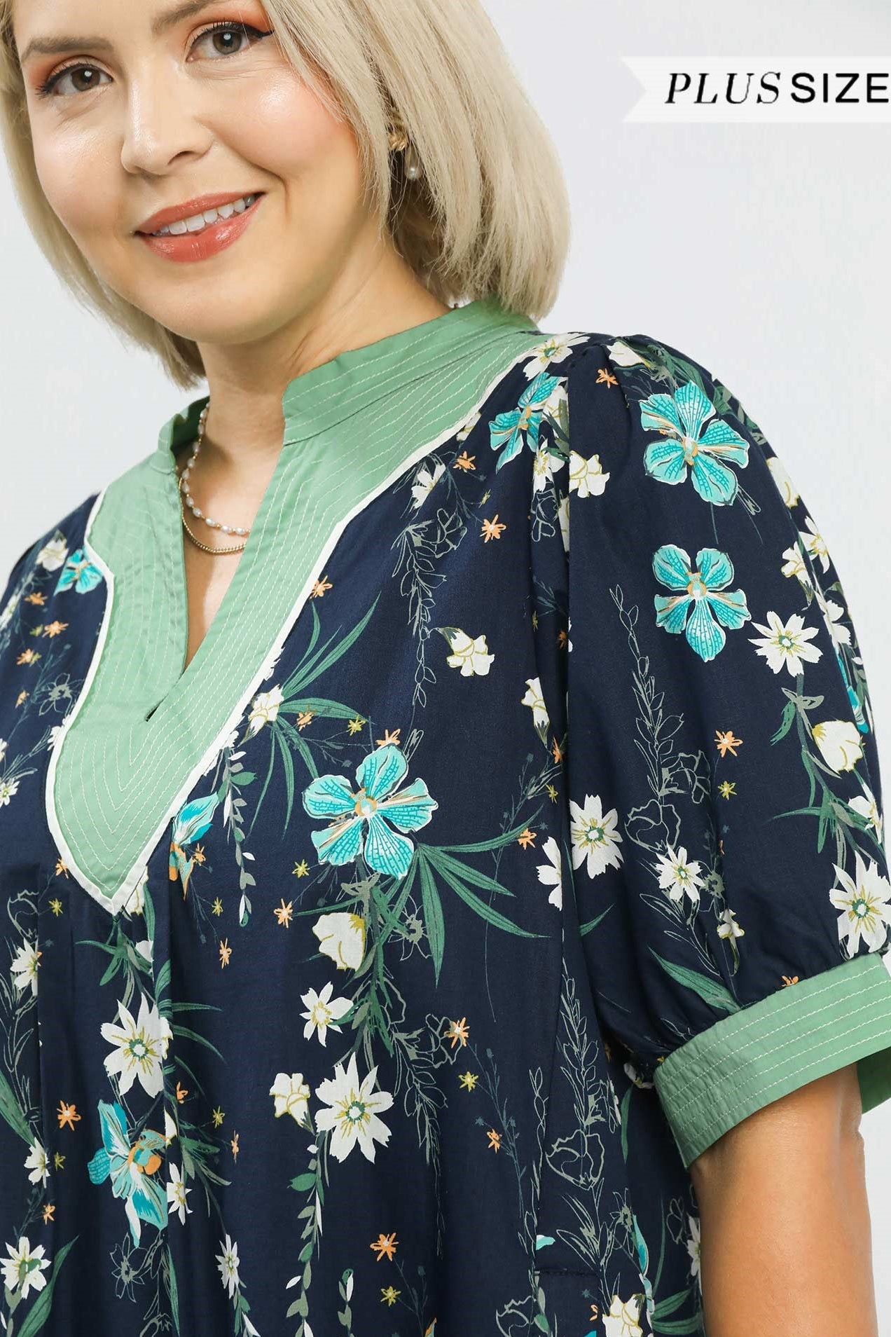 Floral Contrast Dress