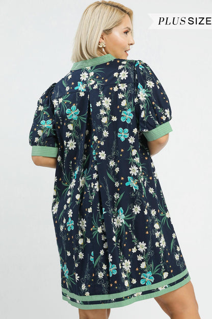 Floral Contrast Dress