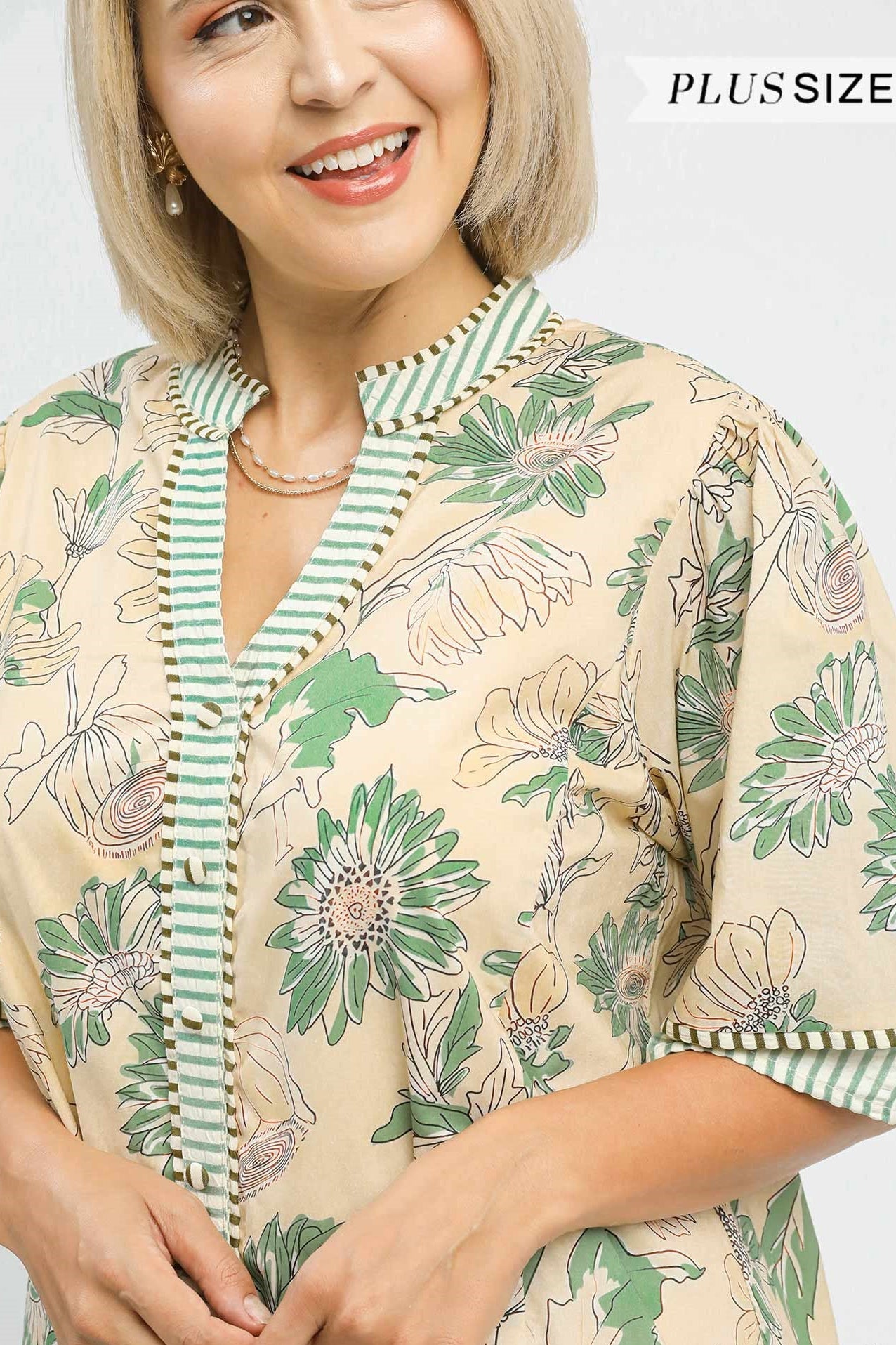 Floral Stripe Tiered Dress