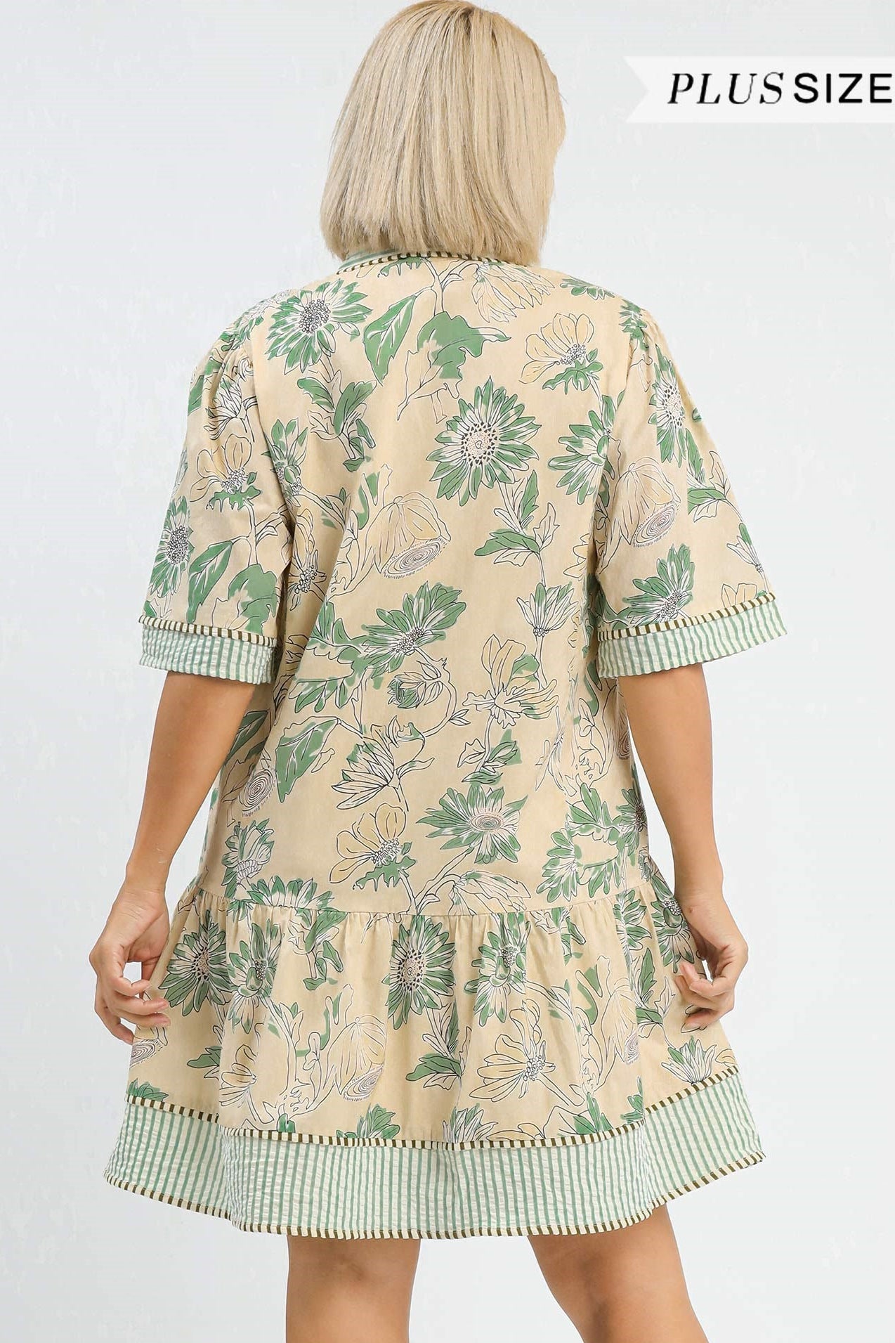 Floral Stripe Tiered Dress