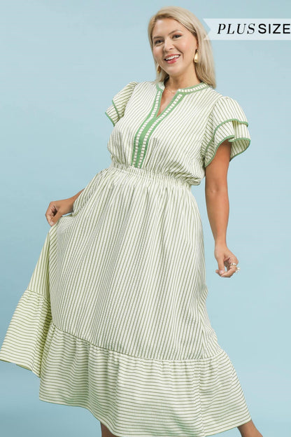 Flutter Sleeve Midi Dress