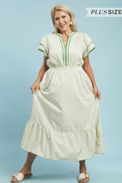 Flutter Sleeve Midi Dress