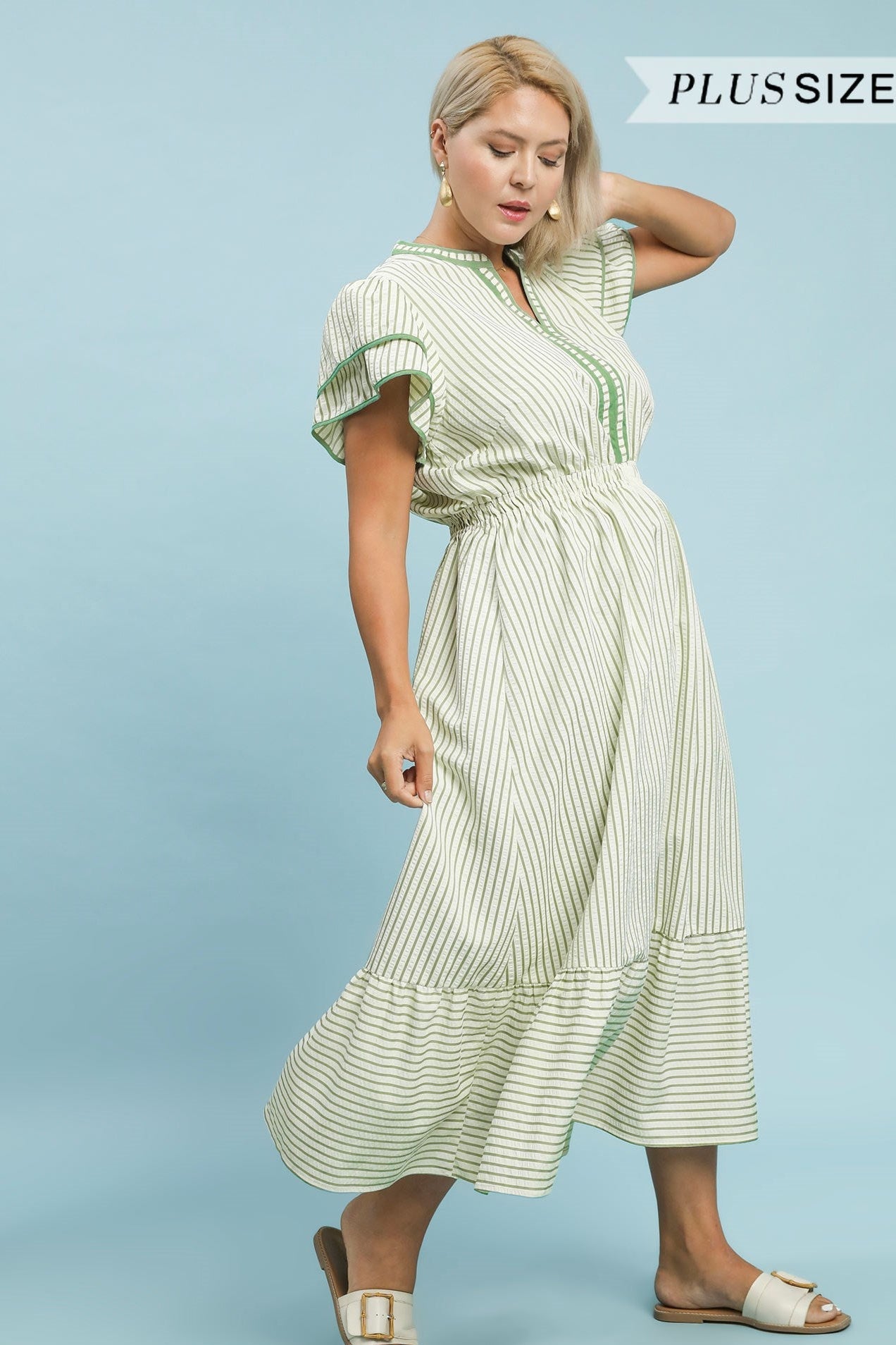 Flutter Sleeve Midi Dress