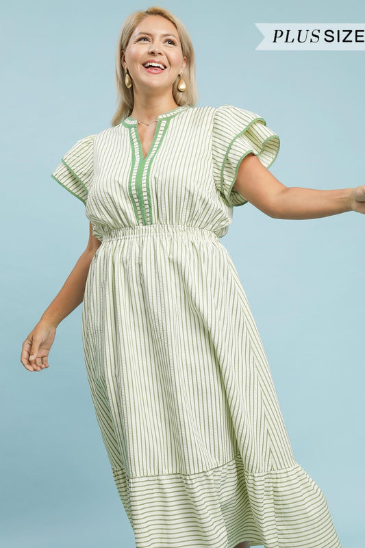 Flutter Sleeve Midi Dress