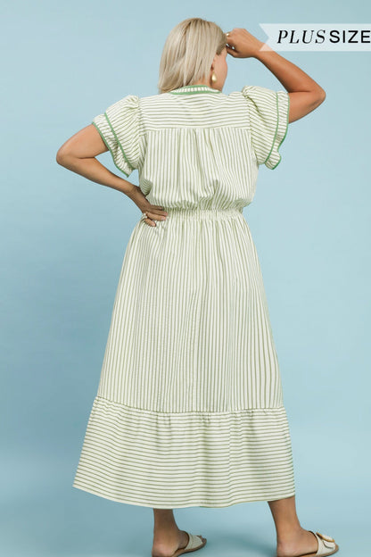 Flutter Sleeve Midi Dress