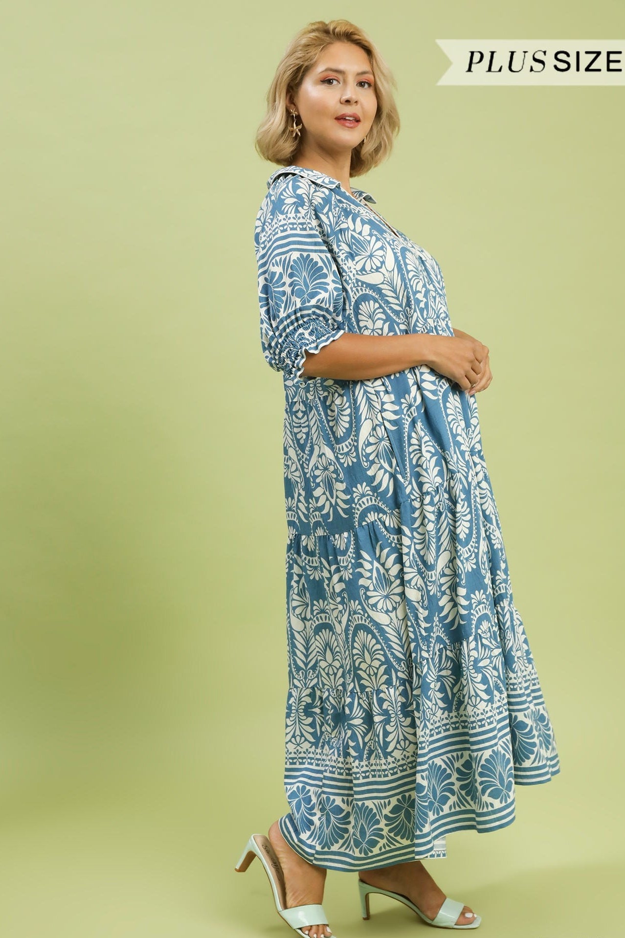 Border Print Midi Dress