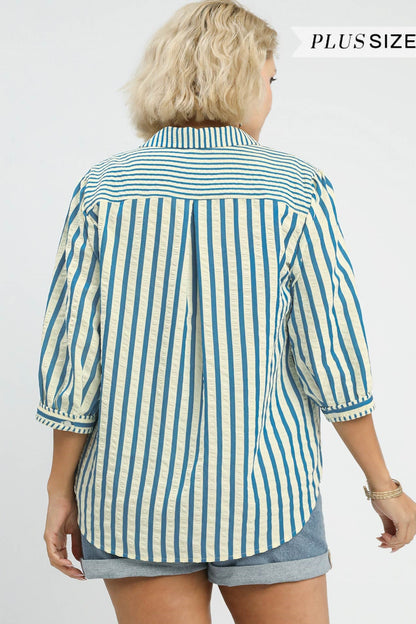 Textured Stripe Blouse