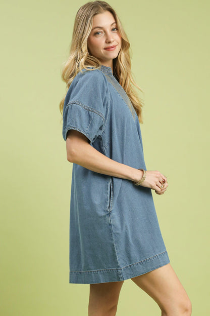 A-Line Denim Mini Dress