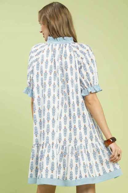 Cotton Floral Stripe Dress