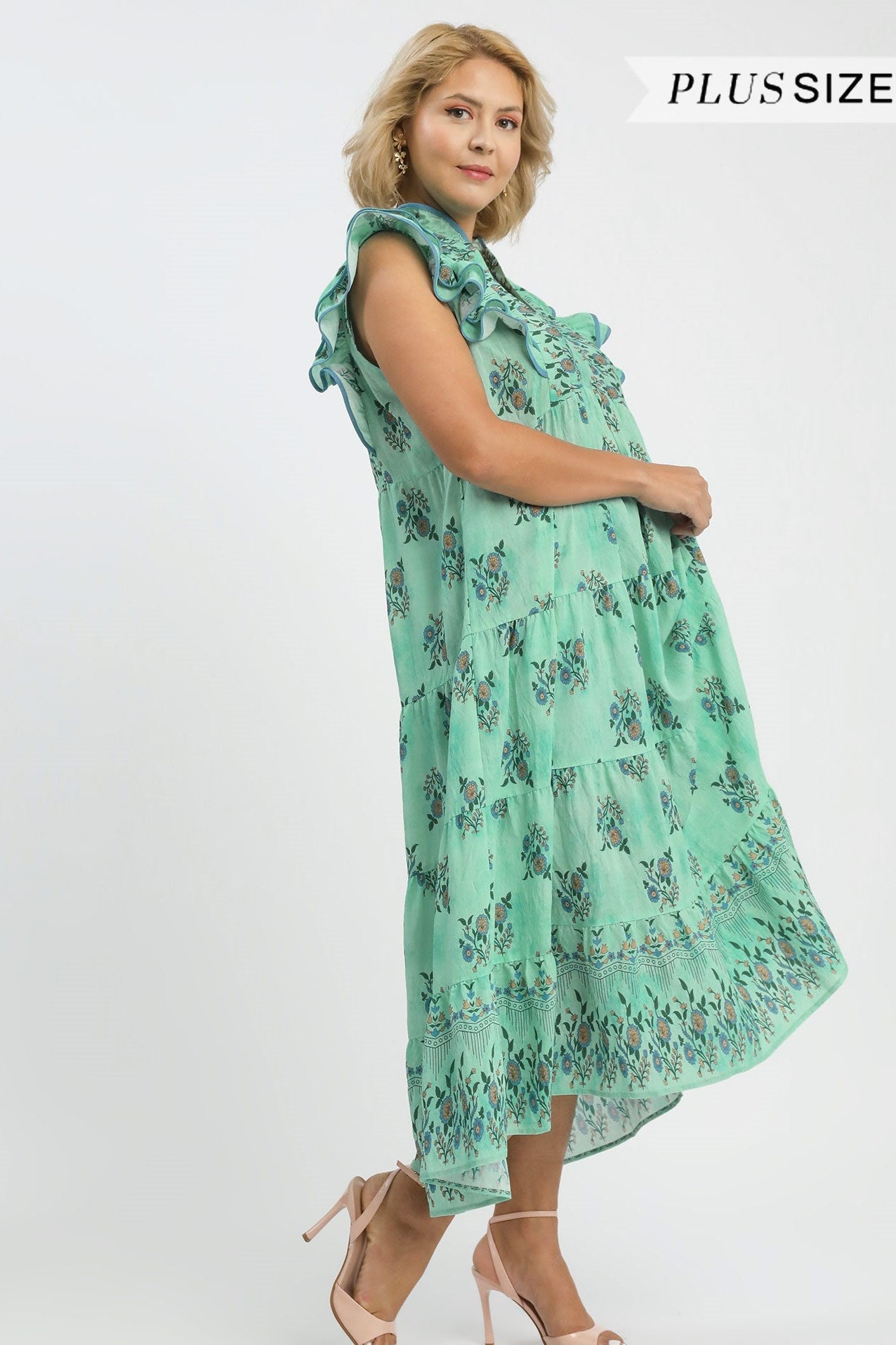 Floral Tiered Ruffle Midi Dress