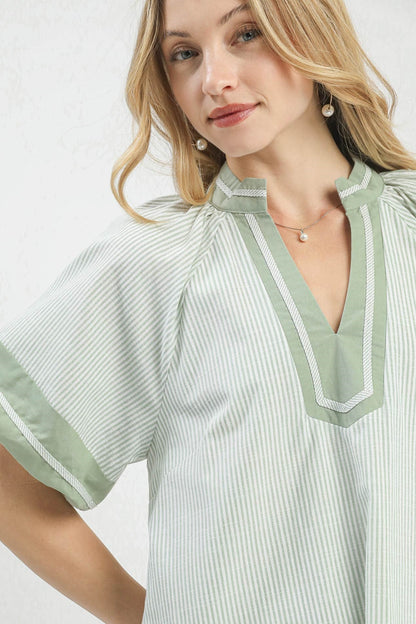 Border Trim Mini Dress