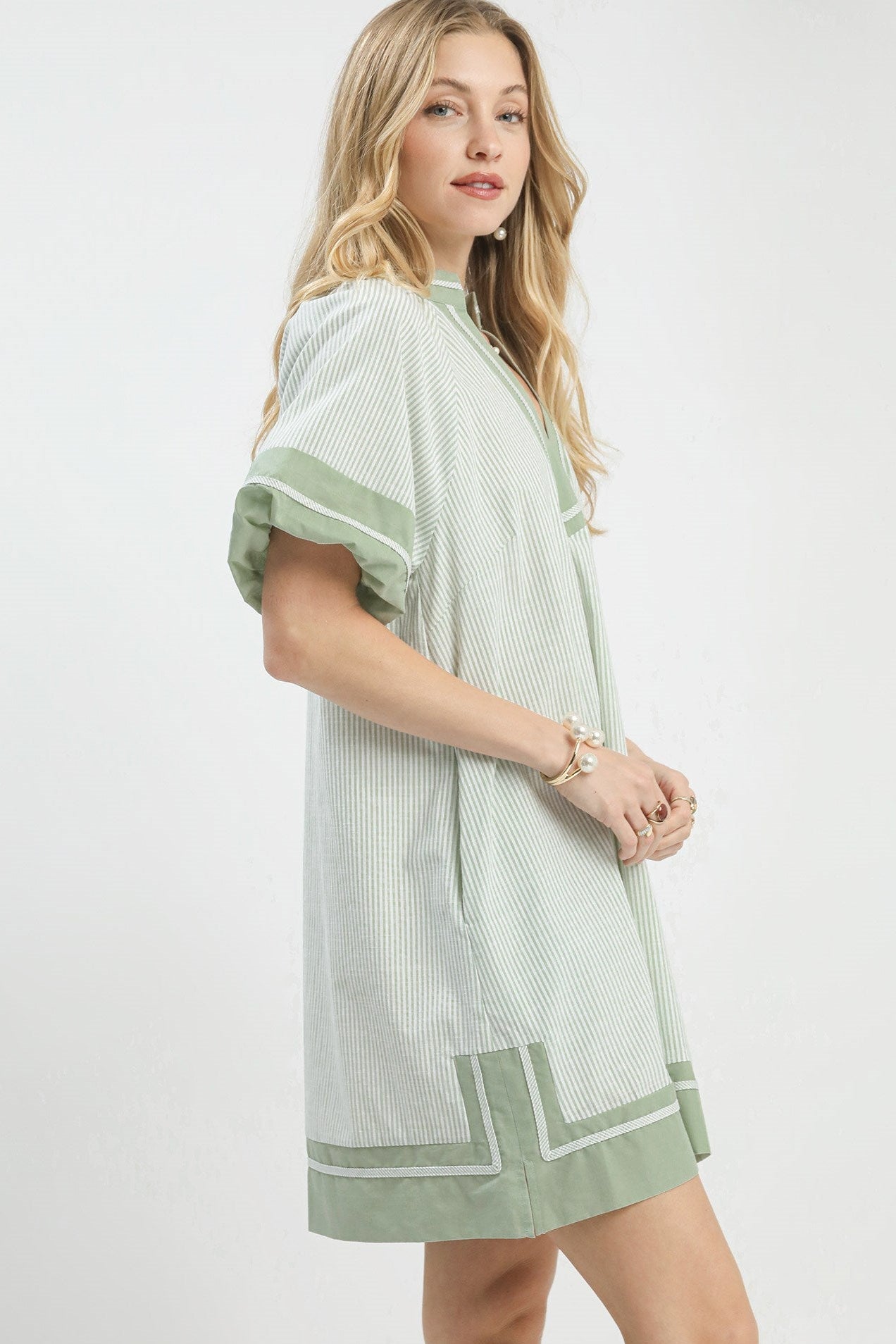 Border Trim Mini Dress