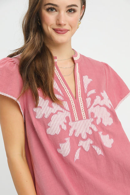 Floral Applique Midi Dress