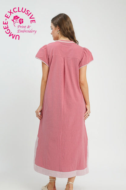 Floral Applique Midi Dress