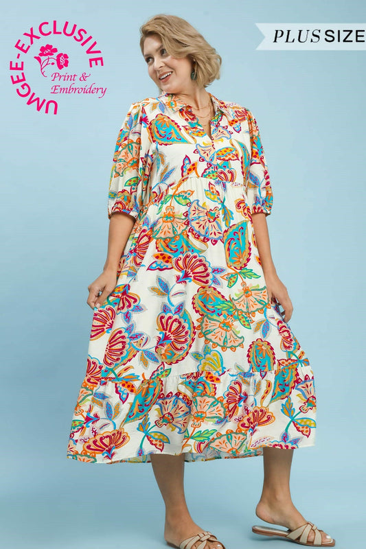 Paisley Print Maxi Dress